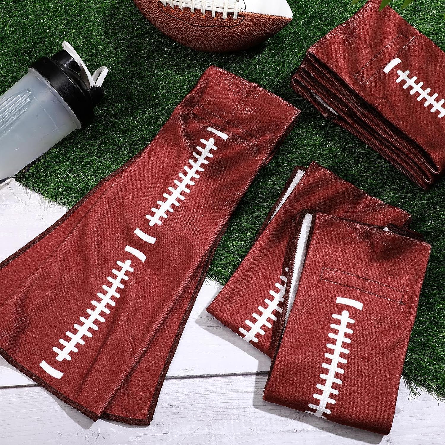 Fanfanwin 6 Pcs Football Towels Football Party Favors Supplies Youth Quarterback Accessories Gift for Team Youth Adult image 5