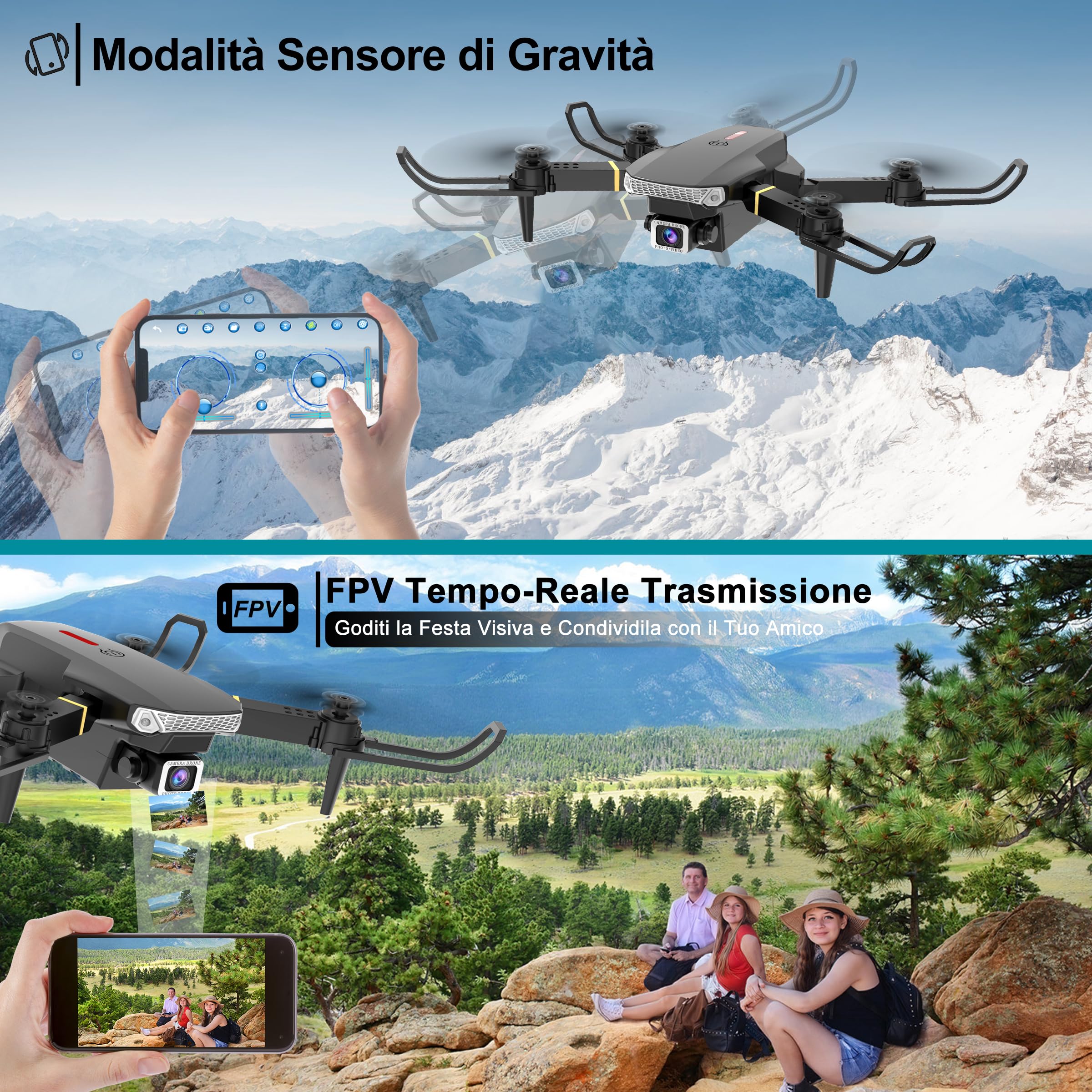 Wipkviey T26 Dron Con Cámara 1080P FPV – Drone Plegable Para Principiantes Y Niños, 2 Baterías (26 Min), Transmisión WiFi En Vivo, Bolsa Portátil Incluida