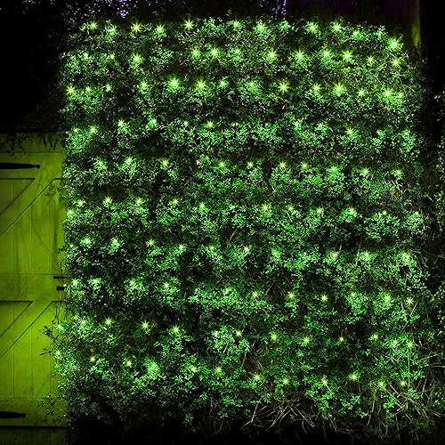 Miniatura 4 de Dazzle Bright 360 luces LED de red del Día de San Patricio, cadena de luces impermeables conectables de 12 x 5 pies con 8 modos, decoraciones de