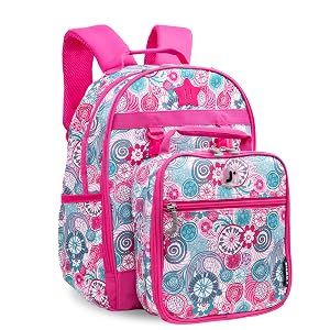J World Duet Kids Backpack Lunch Box Set For Boys Girls Pre-K to Elementary School Blue Raspberry