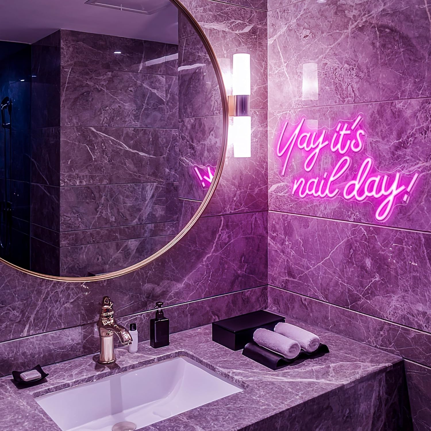 Kavaas Yay It's Nail Day Neon Sign - Neon Sign for Salon Bar, Beauty Room, Bedroom - Great Gift for Nail Tech Girls, Christmas, Birthday - Image 5