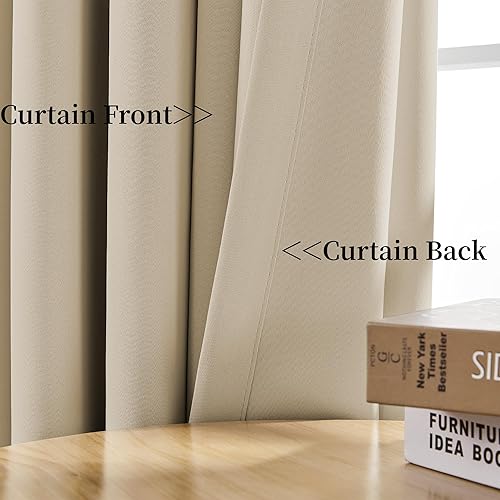 Miniatura 3 de Cortinas opacas plisadas de 108 pulgadas de largo para sala de estar o dormitorio, cortinas plisadas de doble cortina con ganchos y alzapaños