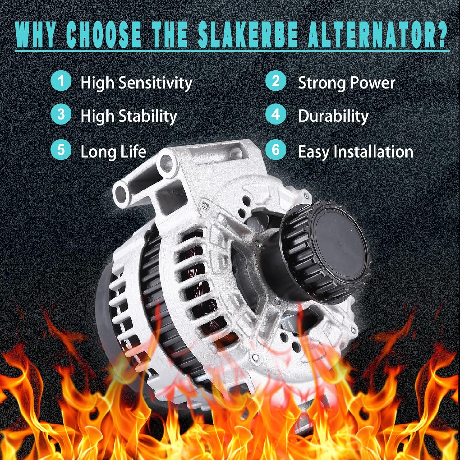 Alternator 0121715009 0125811051, Electrical New Alternator Compatible with Volvo XC60 2010-2015 XC90 2007-2014 S60 2011-2016 S80 07-15 V60 15-16 V70 08-10 L5 2.5L L6 3.0L 3.2L 12V 180Amp