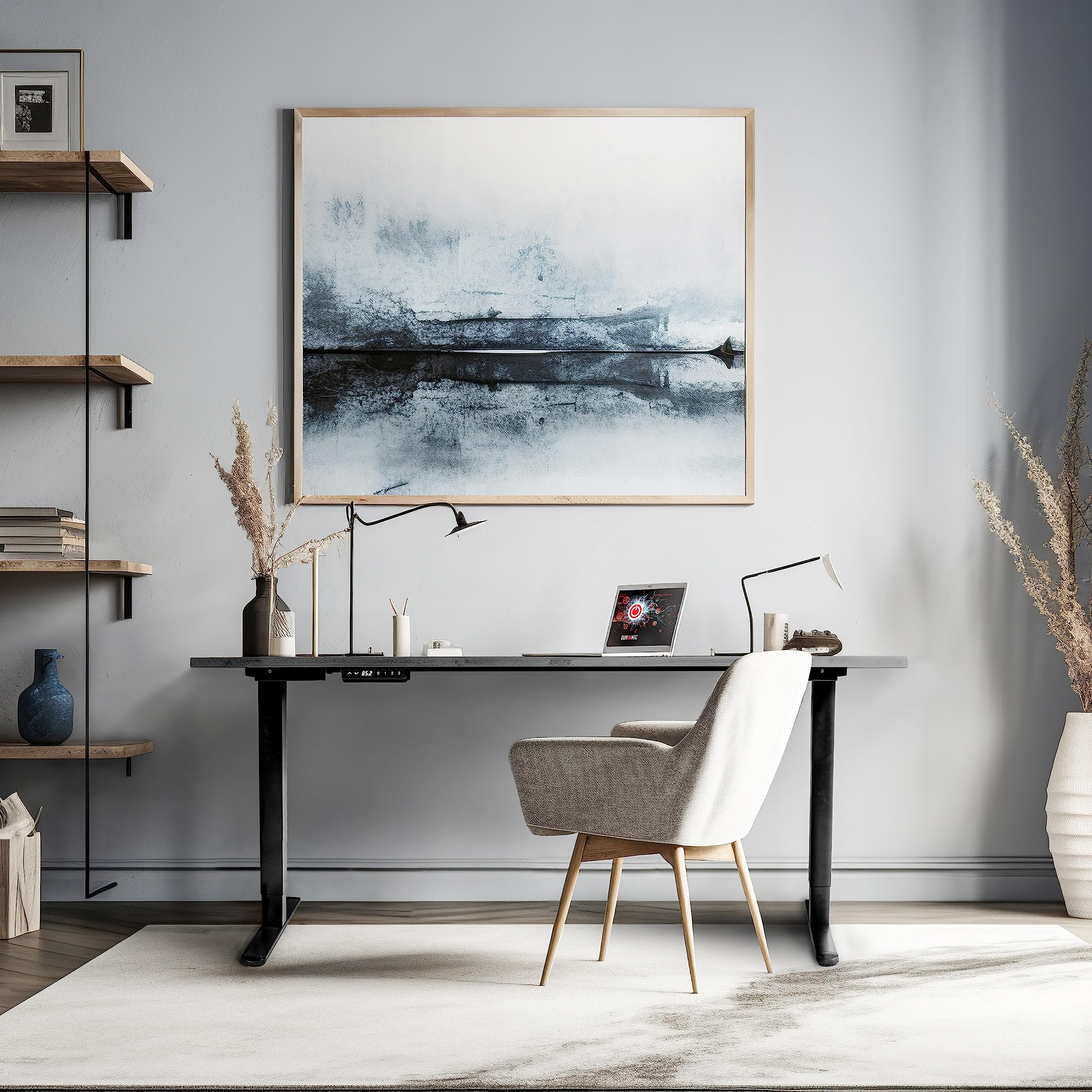 Duronic TT160 GY Superficie per scrivania Sit-Stand 160 x 60 x 2 cm | Compatibile con la maggior parte delle strutture sit-stand | Ideale per la postazione di lavoro domestica o in ufficio | Look industriale, facile manutenzione, MDF robusto, area multita