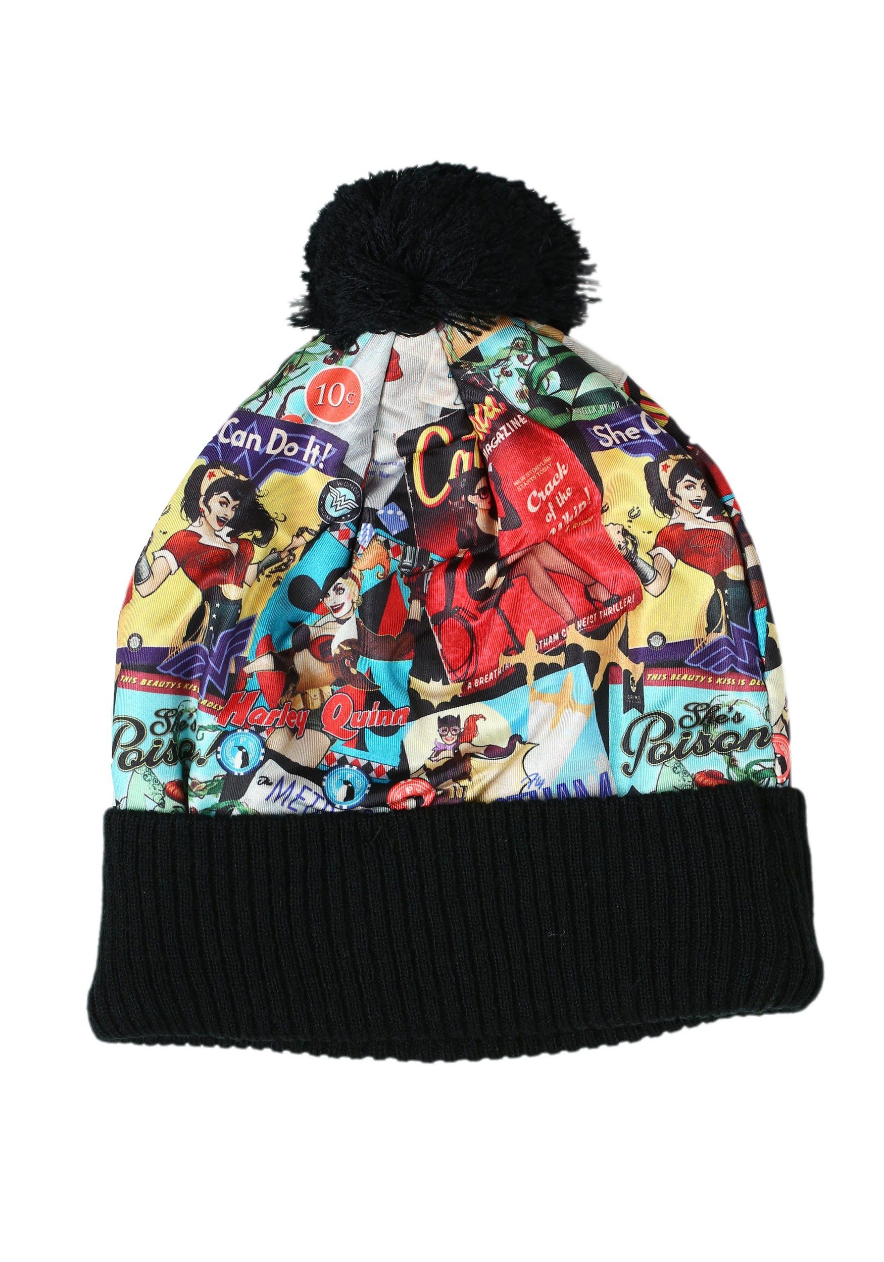DC ComicsBeanie Cap - DC Comics - Bombshell Sublimated Cuff/Pom New Licensed kc36bkdco