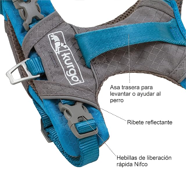 Foto 3 de 7 de Kurgo Journey Air - Arnés para Perro, Arnés Reflectante para Correr Pasear Caminar y Viajes, Ajustable