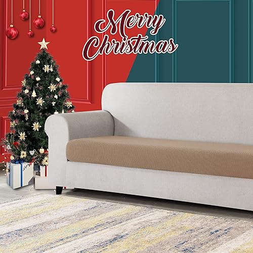 Vista 466 de CHUN YI - Funda elástica de cojín para sofá biplaza, funda de asiento de sofá con tela jacquard de elastano (mediana, color verde azulado) Verde