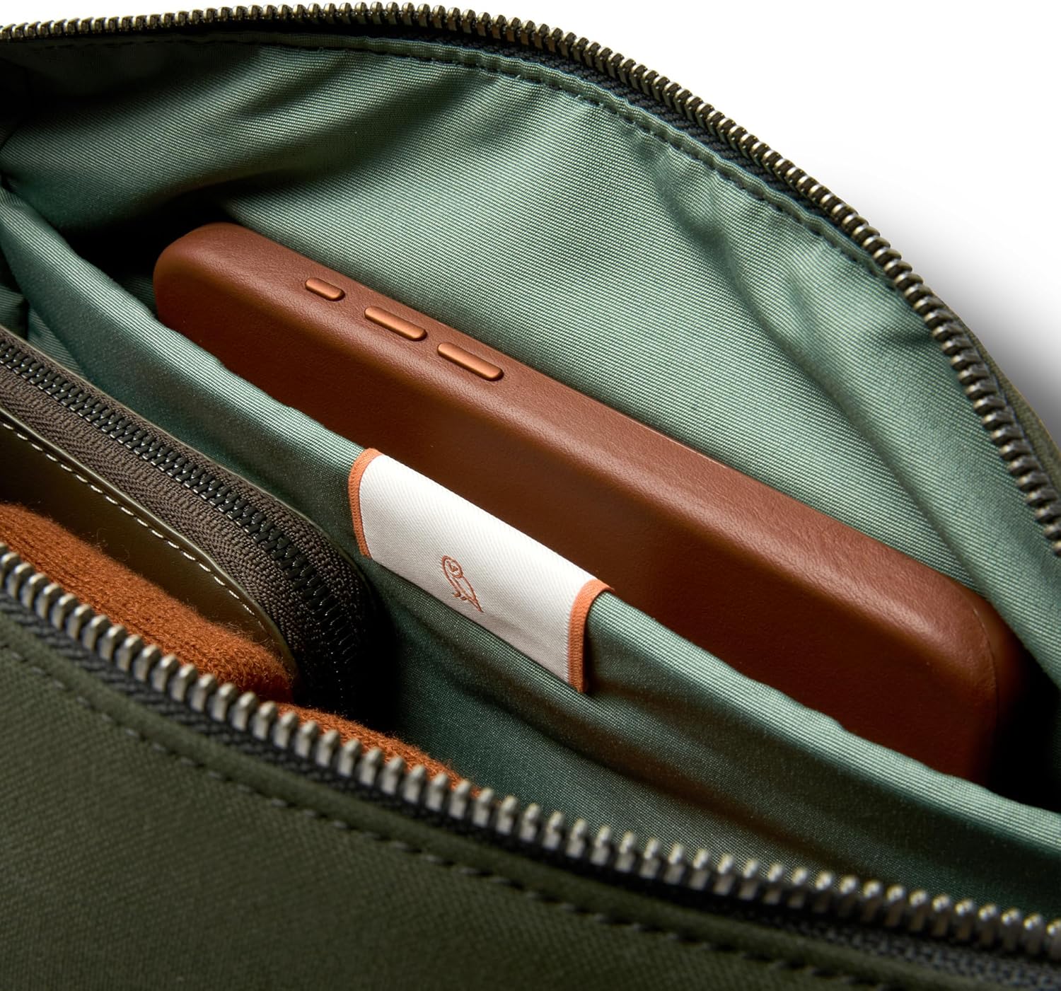 Bellroy Classic Sling (everyday 7 liter minimalist crossbody bag with internal organization, adjustable crossbody strap, and auto-compression system) - Olive - Image 5