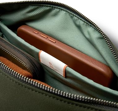 Bellroy Classic Sling (everyday 7 liter minimalist crossbody bag with internal organization, adjustable crossbody strap, and auto-compression system) - Olive