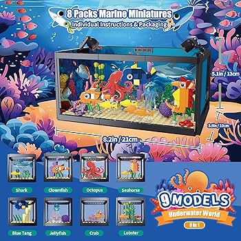 Amazon.com: AKWME 8 in 1 Fish Tank Building Sets, Marine Aquarium