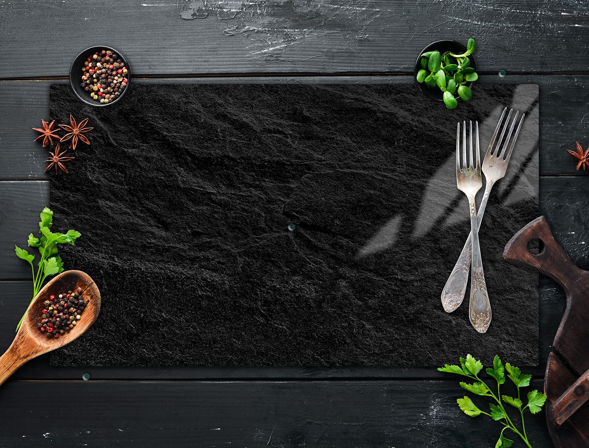 Planche à Découper En Verre Trempé 52x40 Cm - Plaque De Protection Anti-Éclaboussures Pour Cuisinière, Surface De Travail Universelle Et Décorative