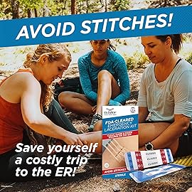 Clozex Complete Emergency Laceration Kit - Repair Wounds Without Stitches, FSA HSA Eligible Skin Clean Cover Closure Device for 2 Individual Or Combine for 2 1/2 in. Length