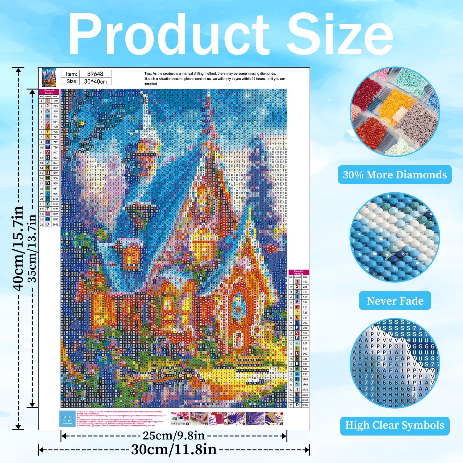 Peinture Diamant Adulte Paysage Chutes De Rêve 30x40cm - Kit Complet Diamond Painting Pour Décoration Et Cadeau