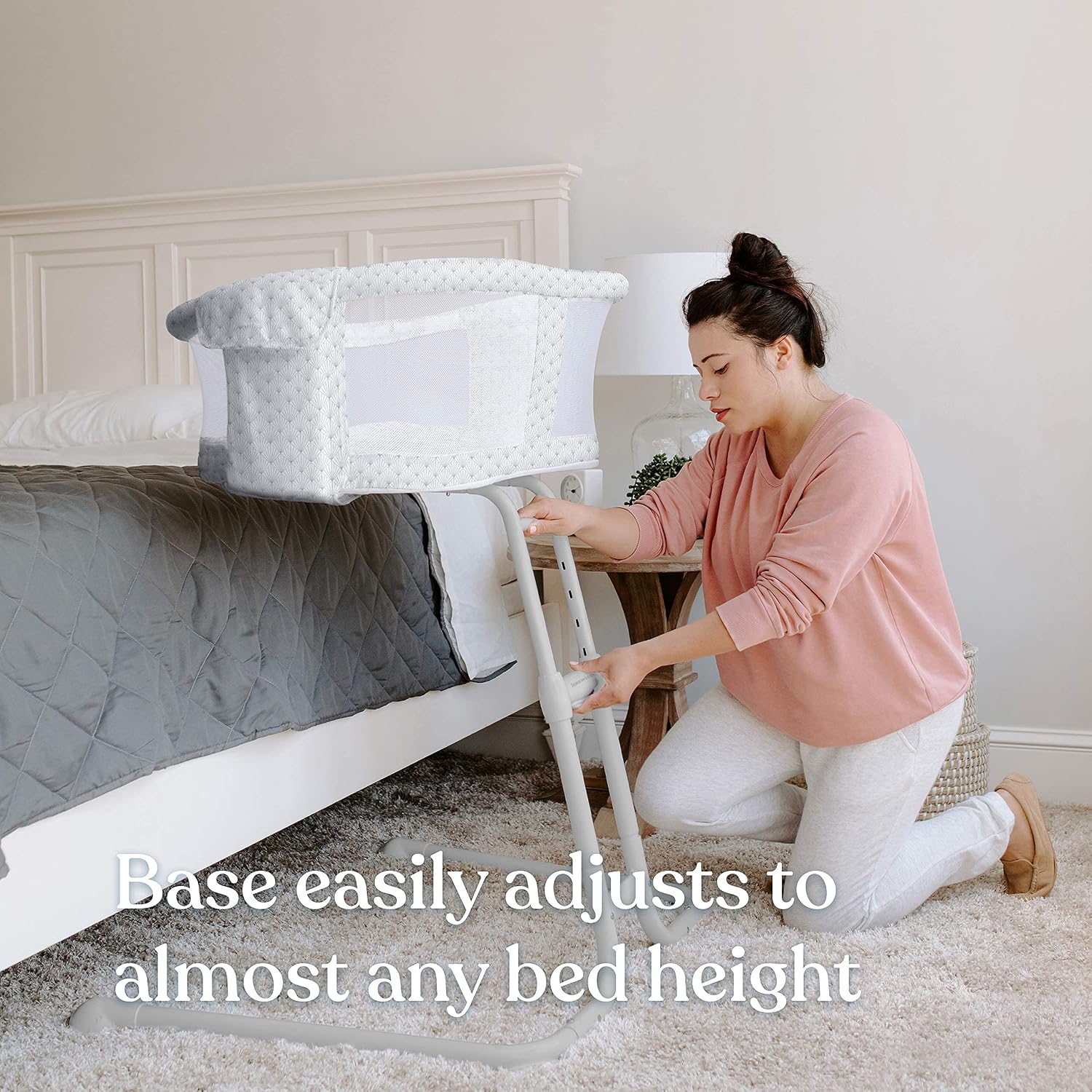 HALO BassiNest Glide Sleeper, Bedside Bassinet, Adjustable, Plume