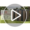 GRAVFORCE 8' x 6' Outdoor Metal Storage Shed, Outdoor Shed, Galvanized Steel Garden Shed with Single Lockable Door, Tool Storage Shed for Backyard, Lawn, Patio (8' x 6') Dark Grey