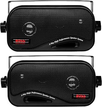 BOSS Audio Systems AVA6200 مكبرات صوت ستيريو ذات صندوق مغلق مقاس 3 بوصات - 200 واط لكل زوج، 3 اتجاهات، كاملة المدى، داخلية، خارجية، بحرية، تباع في أزواج