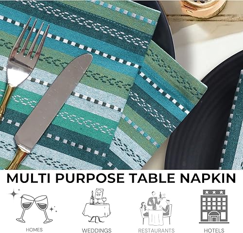 Miniatura 338 de Servilletas de lino y algodón de 18 x 18 pulgadas natural con vainica, servilletas de boda, servilletas de cóctel, servilletas de tela, servilletas