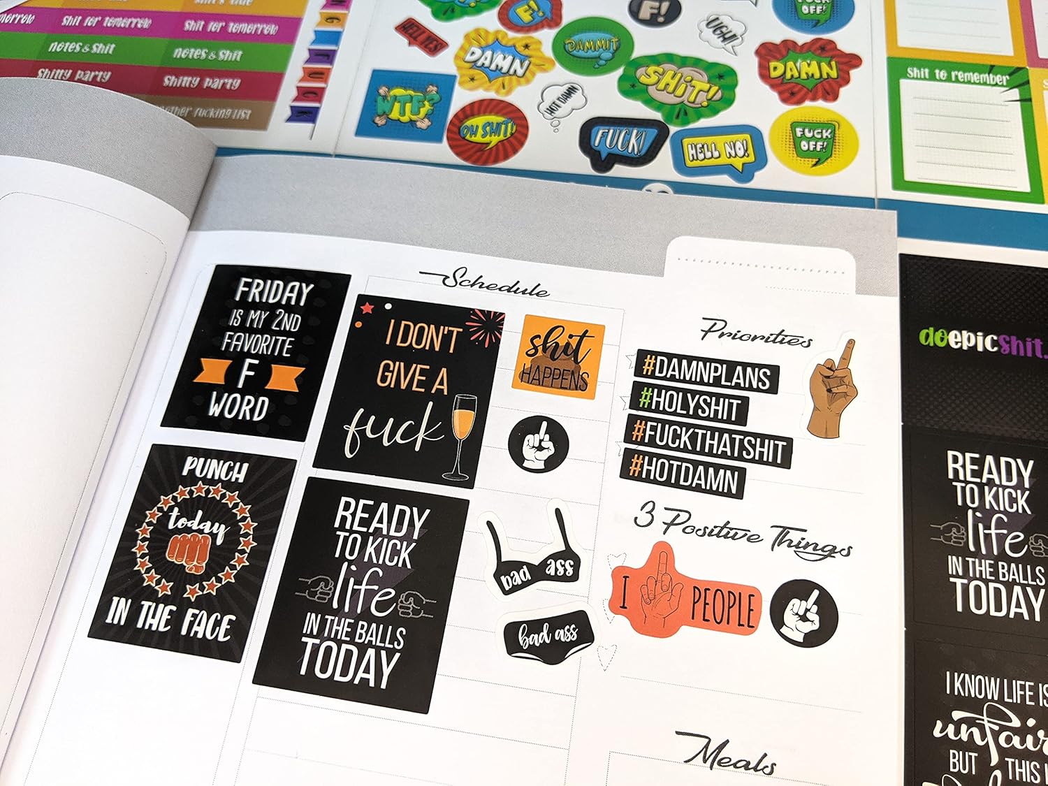 Rude and Humorous Planner Stickers for Adults - 660pc Unique Assorted Journal Decorations - Stay Organized and Get Your Life Under Control - Matte Finish, Unplanner Stickers by Vladi Creative : Office Products
