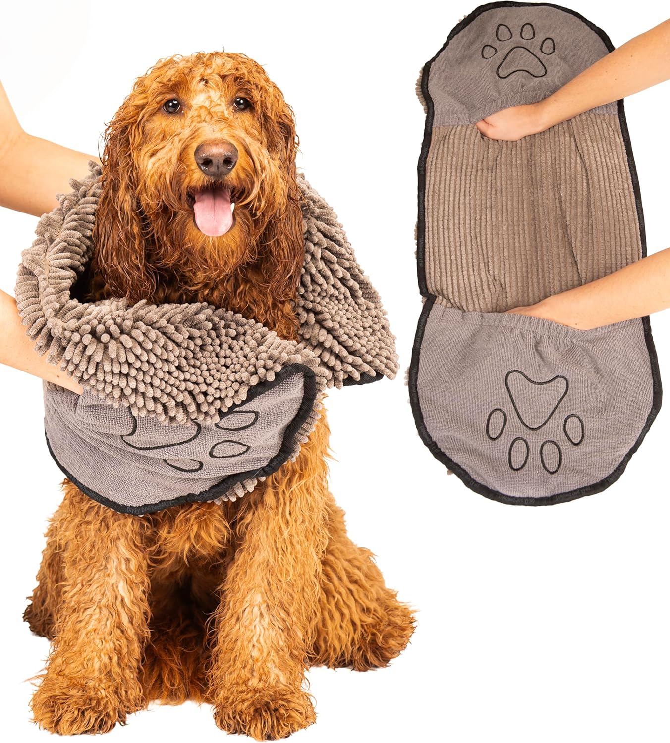 Fast-Drying Dog Shammy Towel with Dual Pockets & Super Absorbent Fast-Drying Dog Shammy Towel with Dual Pockets & Super Absorbent