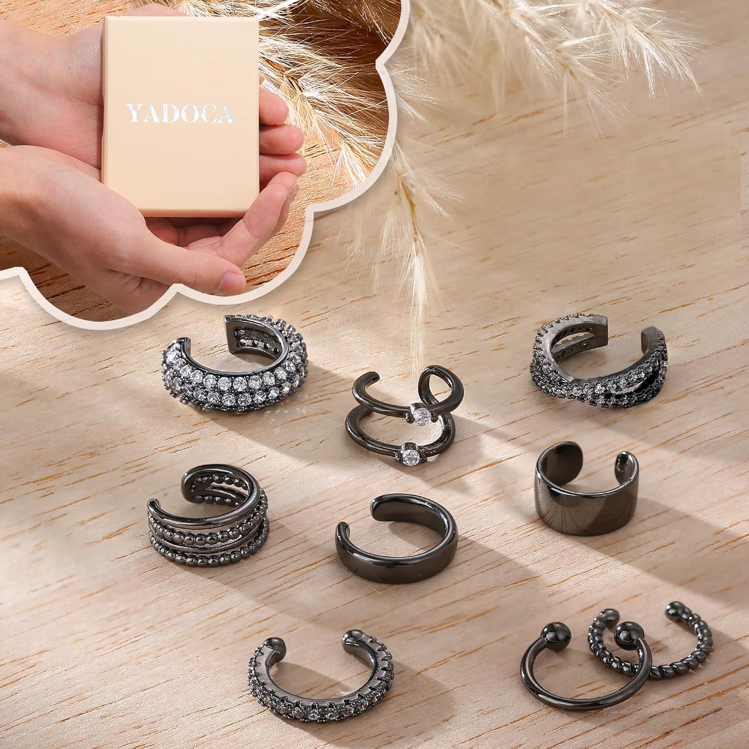 Ear Cuffs Non Piercing Earrings for Women Trendy Lightweight 14K Gold Plated Clip On Fake Earrings Non Pierced Cartilage Ear Cuff Jewelry Set - Image 6