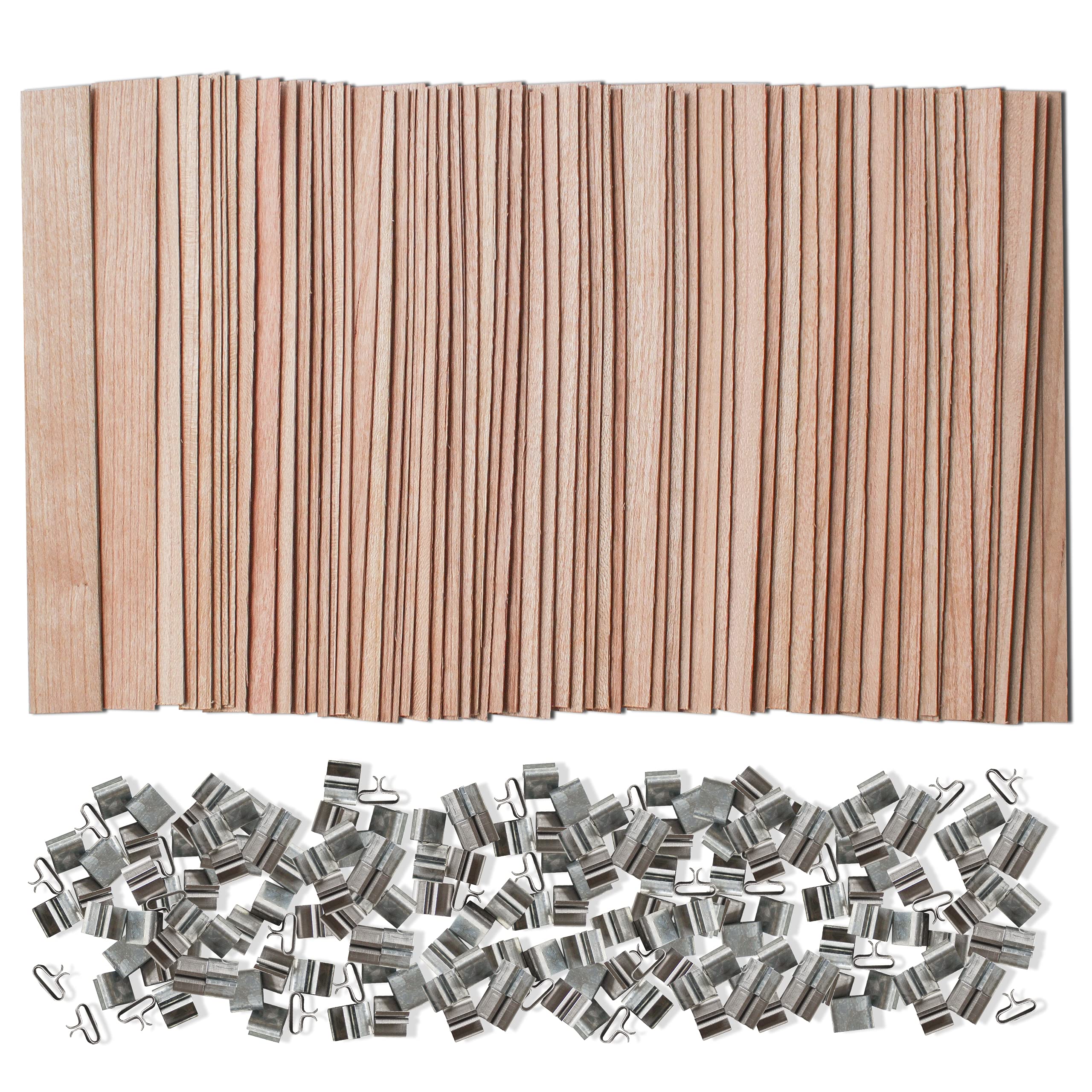 Kerzendocht aus Holz für 100% Sojawachskerzen mit Glas Durchmesser 8,9 cm bis 10,2 cm by Wooden Wick Co. Kerzenzubehör mit Metallständer"Original Booster Docht"
