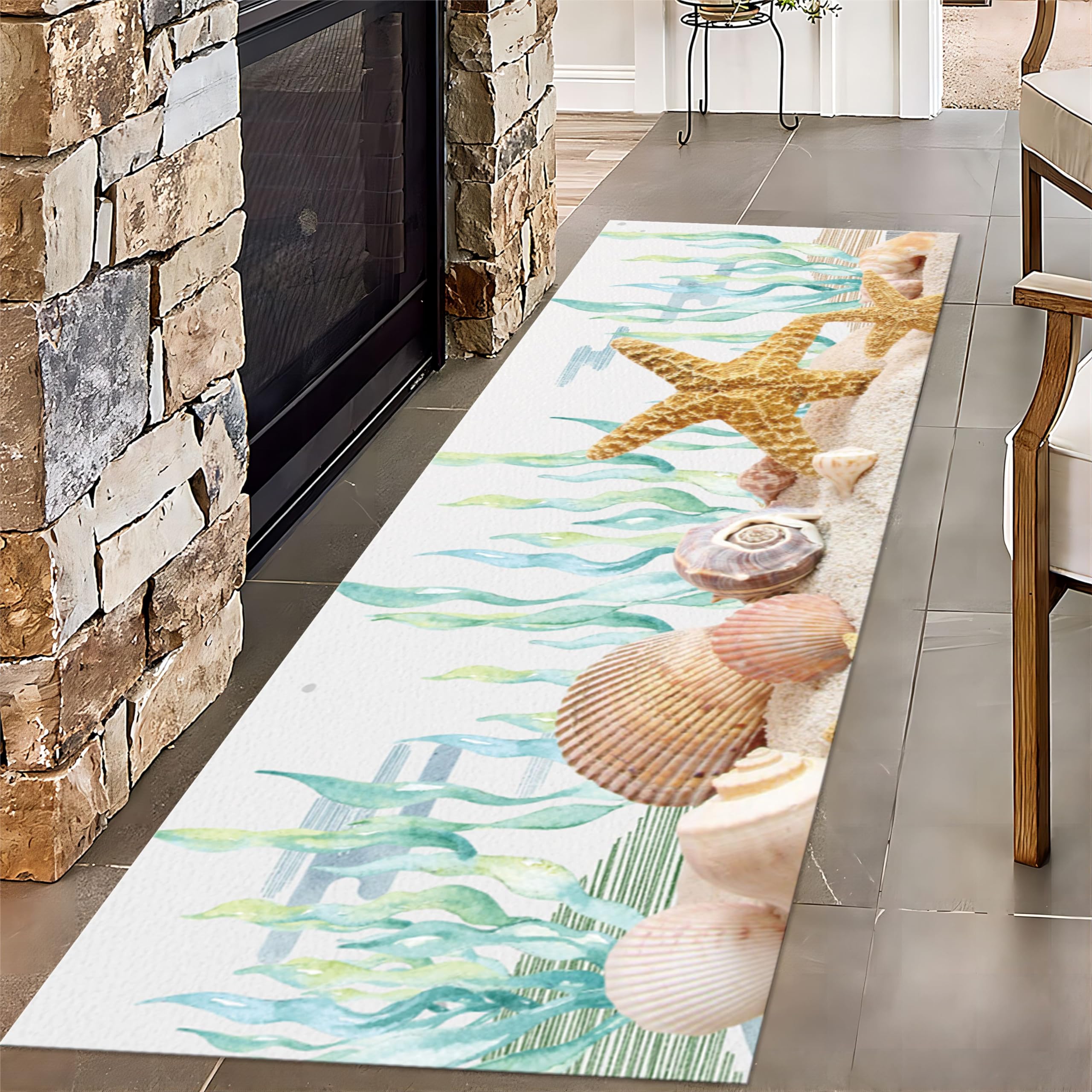 Amazon.com: SOJAWA Beach Shell Long Hallway Rug Runners, 2x6ft