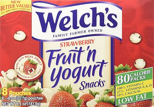 Welch's Snacks de fresa y yogur 8 bolsas