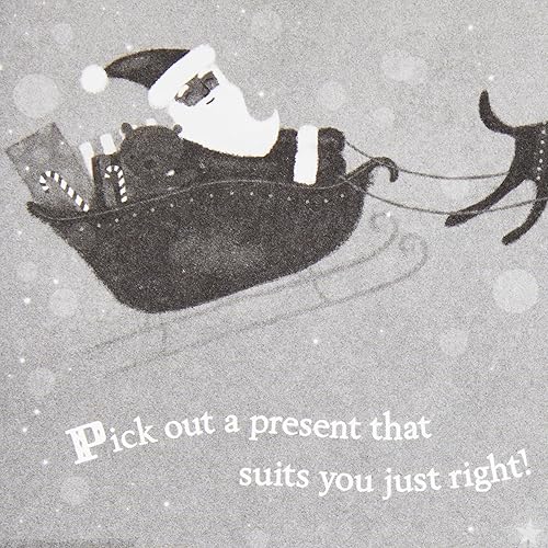 Miniatura 3 de Hallmark Tarjeteros de Navidad de caoba o tarjetas de regalo (6 tarjetas con sobres) Papá Noel negro con reno