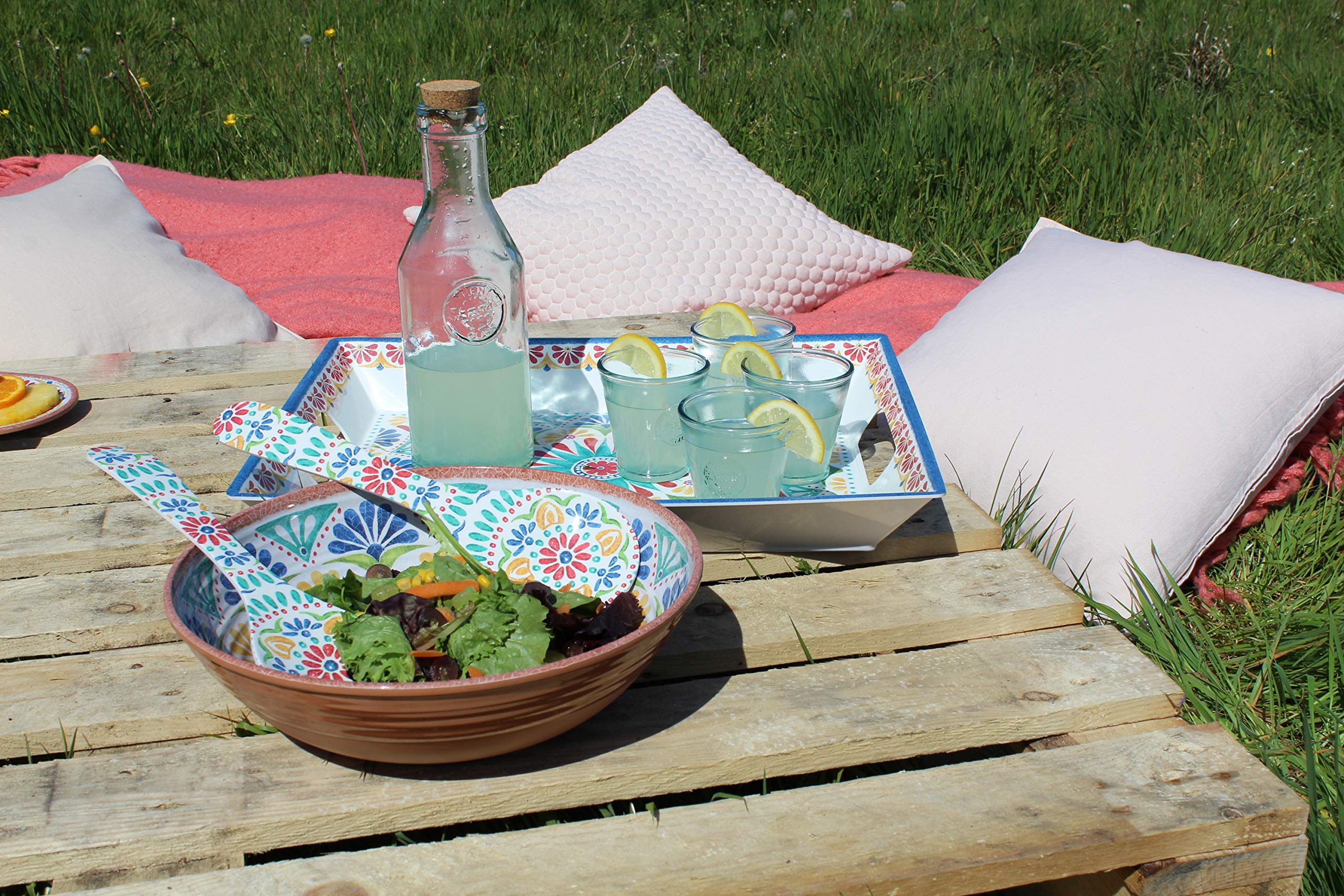 Purely Home Rio Medallion Outdoor-Melamine Dinner & Side - View #10