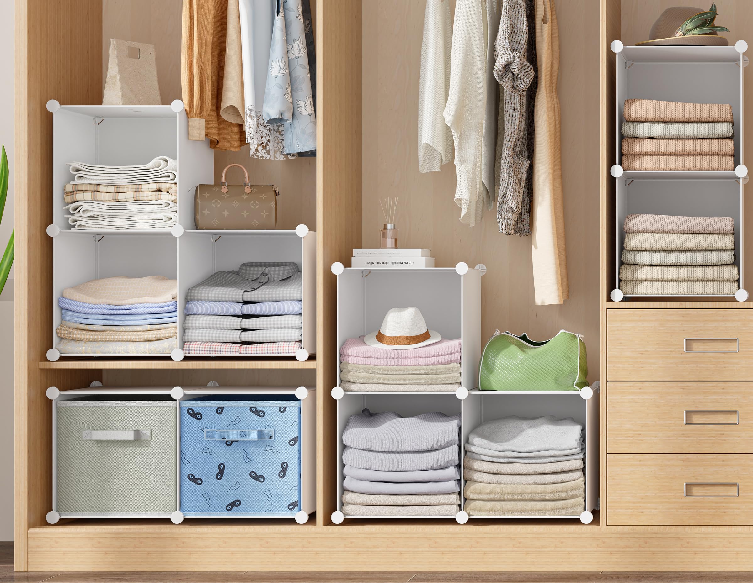 Snapklik.com : Stackable Closet Organizers And Storage 6 Cube Storage ...