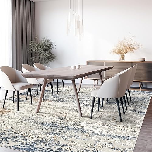 Miniatura 7 de Art&Tuft TPR18 - Alfombra de área, reverso con antideslizante, abstracta, plegable, resistente a las manchas, lavable a máquina, para sala de estar,