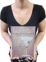 Vista 2 de Cartel de placa de metal para decoración de pared de 8 x 12 pulgadas para cócteles y bebidas (GIN MARTINI)