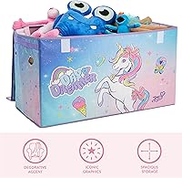 Vista 76 de Idea Nuova Cocomelon - Baúl plegable de almacenamiento de juguetes para niños, duradero con tapa