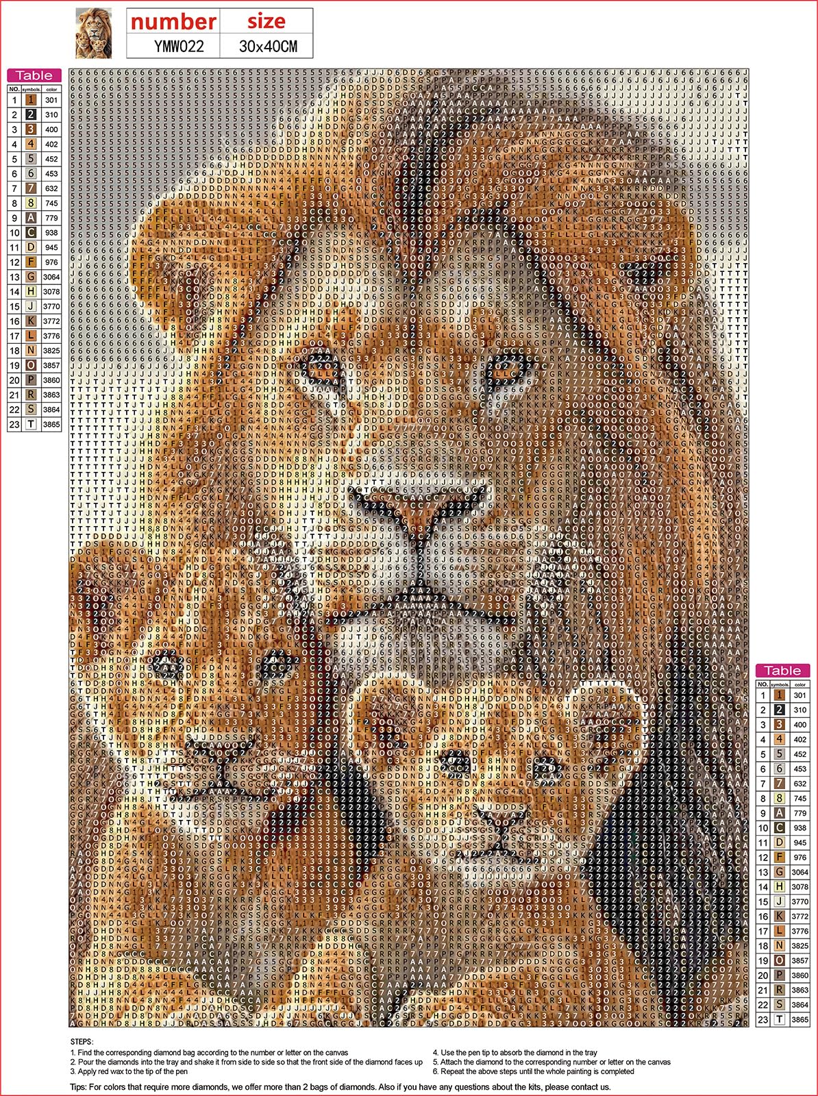 DCIDBEI Pintura De Diamantes 5D – León De 50x40cm, Kit Completo Con Diamantes Redondos, Arte DIY Para Adultos Y Principiantes