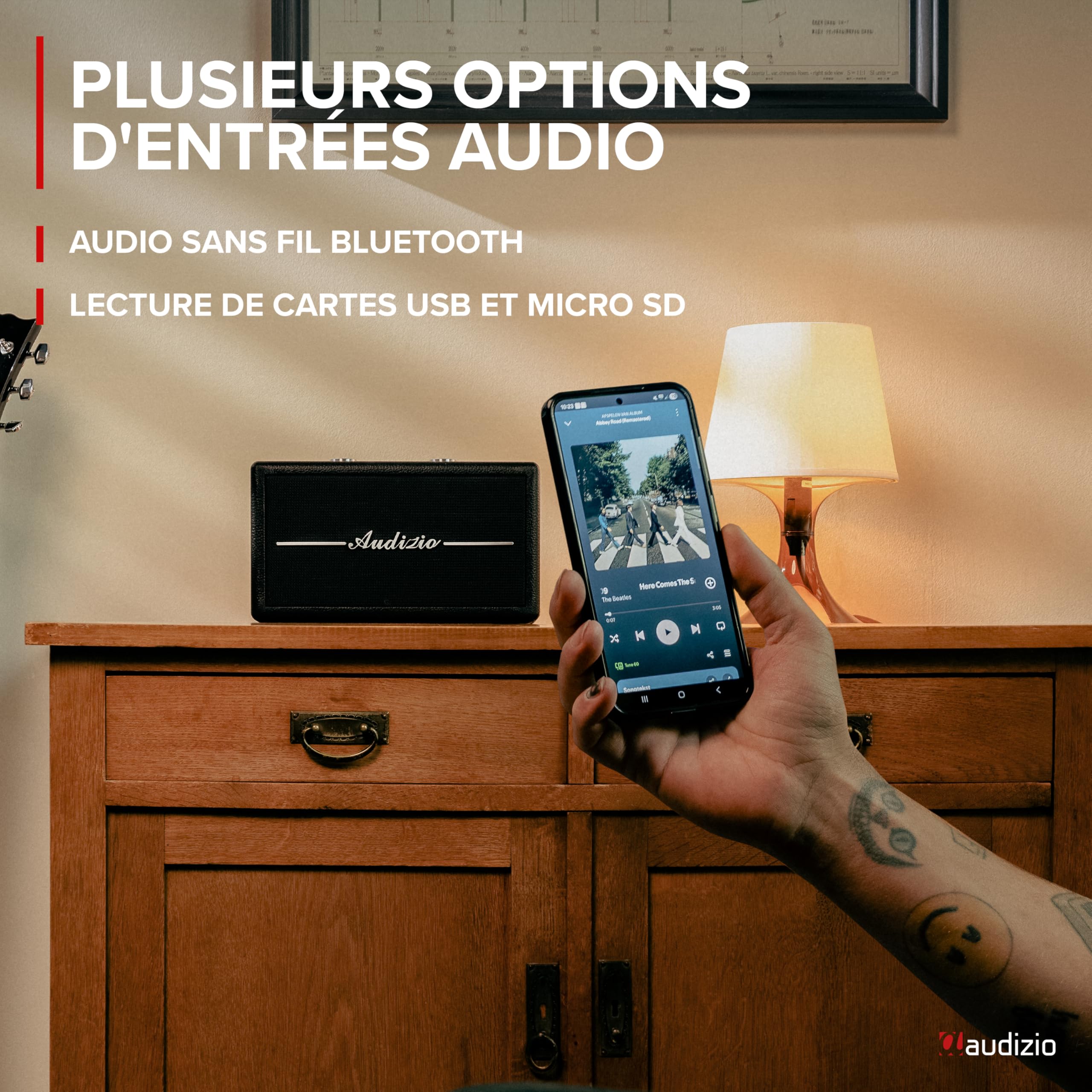 Audizio Tune60 - Radio Dab+/FM BT sans Fil Rétro Noire | Lecteur USB/SD, Alarme & Écran LCD | Radio Vintage Portable Secteur ou Piles