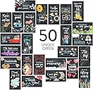 DIVERSEBEE 50 Pack Assorted Inspirational Cards - Motivational Kindness Mini Note Cards, Encouragement Mindfulness Affirmation Card Set with 50 Unique Quotes Business Card Size (Chalkboard)