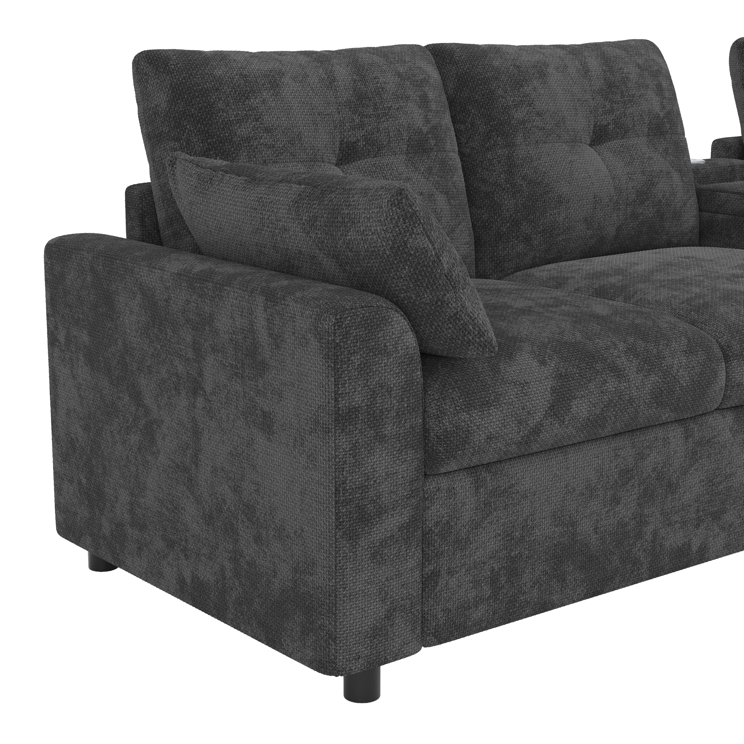Modulare Ecksofa Wohnlandschaft 6-Sitzer U-/L-Form,Chenille,Grey