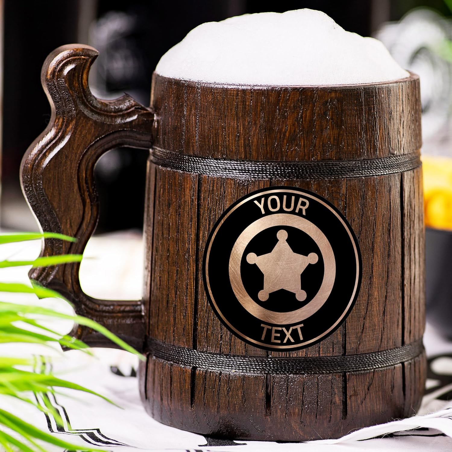 RimWorld Beer Mug, Wooden Stein, Personalized Tankard