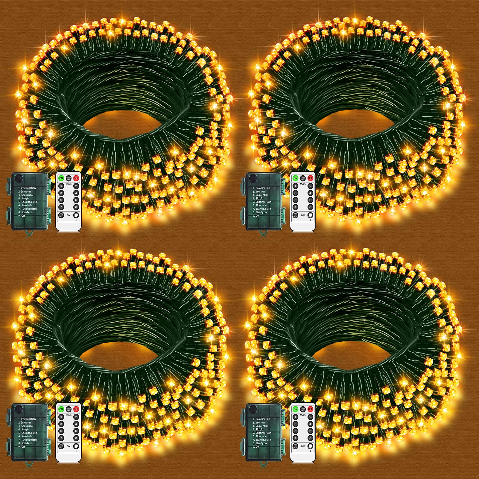 4 Pack Fairy Lights Battery Total 40M 400LED Christmas Lights Outdoor — image 1