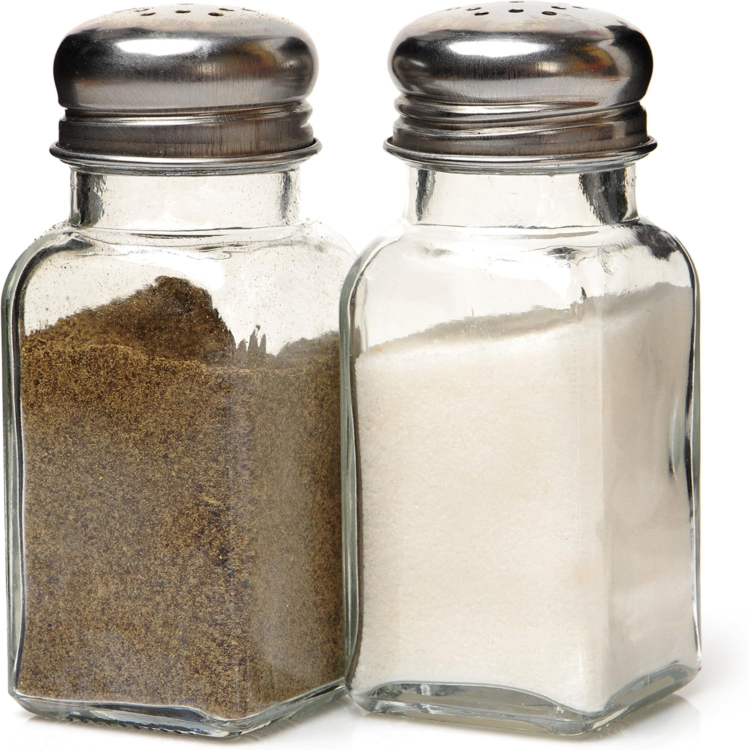HIC Harold Import Co. Classic Diner Style Salt and Pepper Shaker, Glass, Square, 2.5-Ounce 7004-HIC