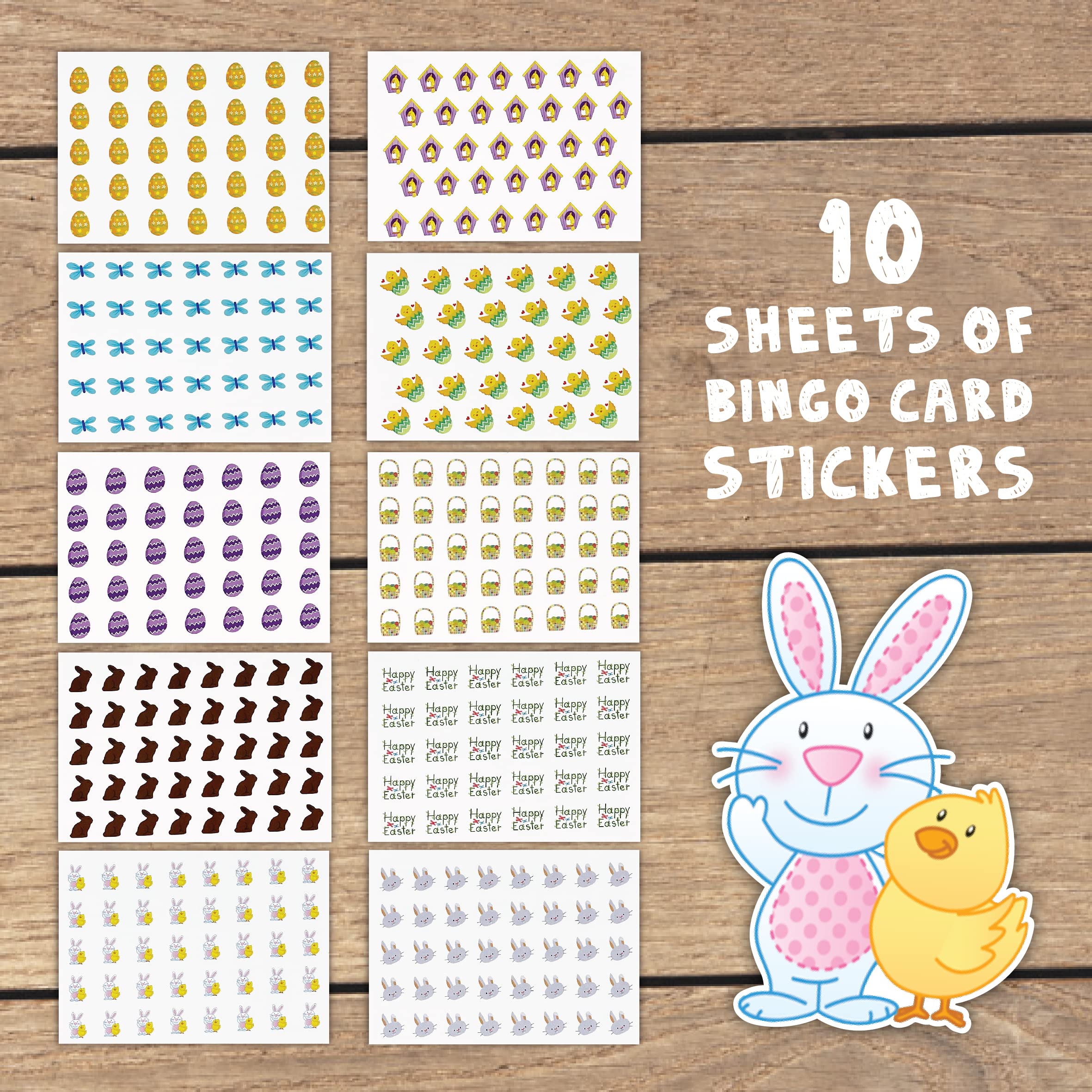 Set Bingo Di Pasqua Per 24 Giocatori Con Carte Coniglietto E Segnapunti Per Feste E Attività