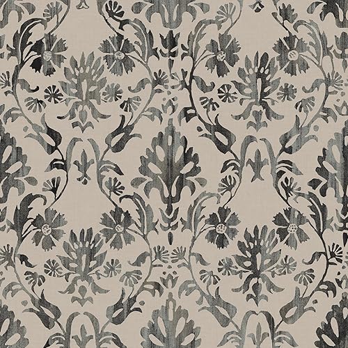 RoomMates Blooming Damask - Papel tapiz para despegar y pegar, color gris pardo, RMK12759PLW