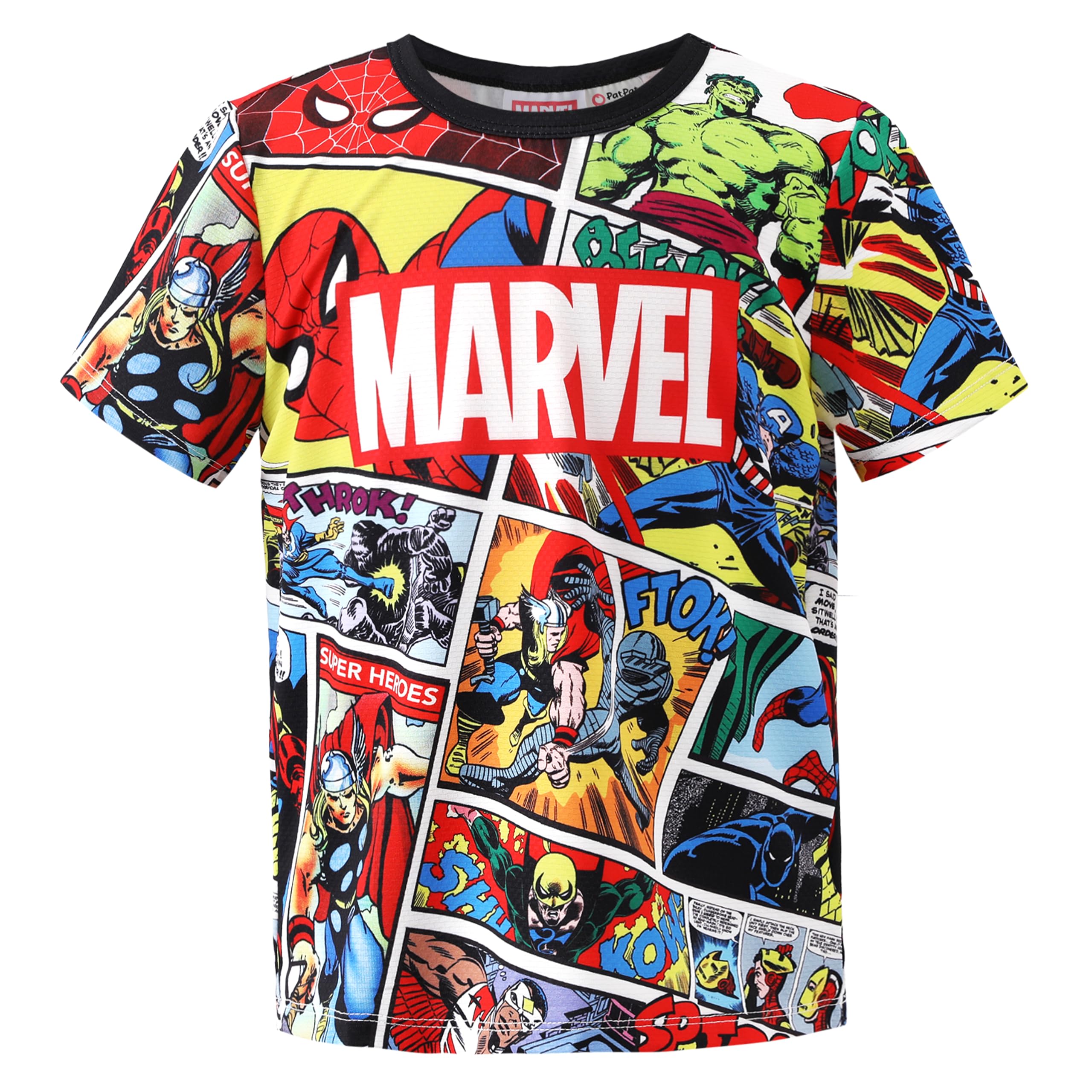 Disney Marvel Girls' and Boys' Athletic UV Quick-Dry Sports Graphic T-Shirt