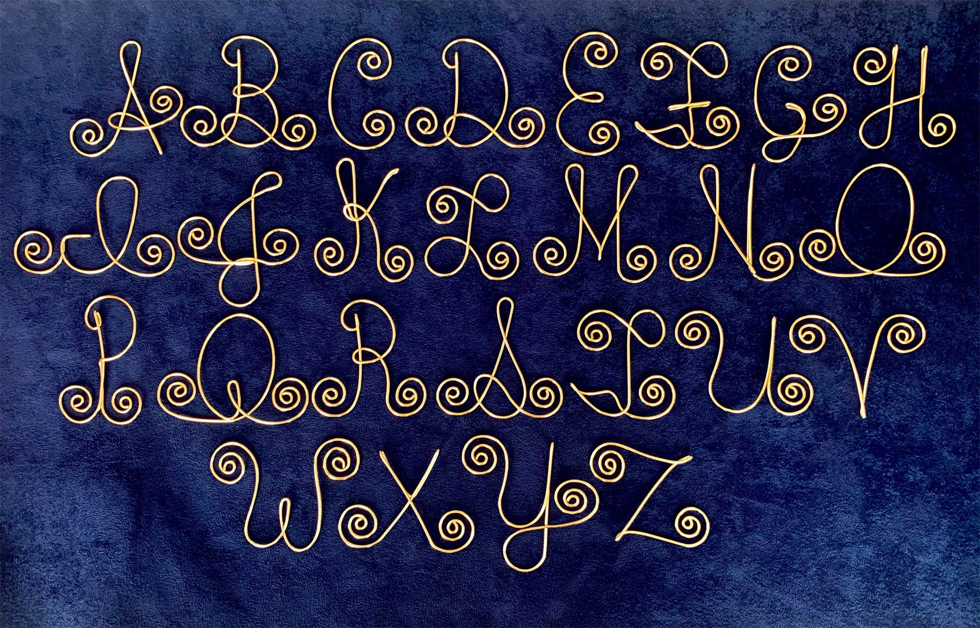 Initial Ornament~Gold, Silver, or Rose Gold Wire~Letter~Initial~Handmade~Christmas, Holiday Ornament~Perfect for Stockings