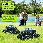 Threeking 1:16 Amphibious Monster Truck Tous Terrain Télécommande Jouets de voiture Exclusivité Durable 4WD hors route RC Cadeaux de jouets uniques pour les filles de 6 à 12 ans