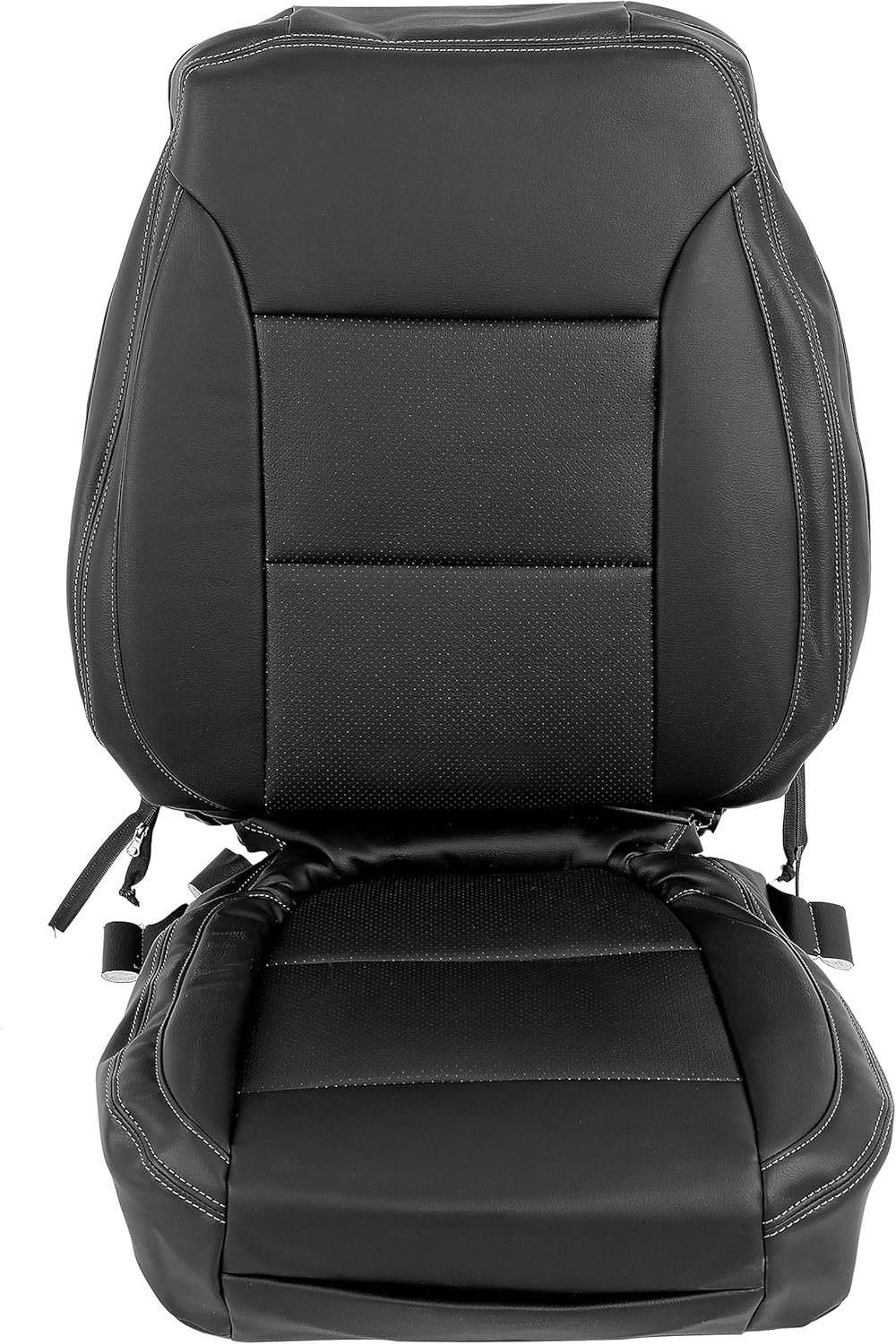 KUAFU Seat Covers Compatible with 2019-2023 Chevy Chevrolet Silverado GMC Sierra Crew Cab Black LT WT RST New Body Style Artificial Leather