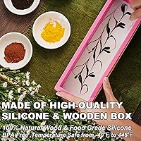 Vista 2 de Molde de jabón rectangular de 42 oz, molde de jabón flexible de silicona con caja de madera para hacer jabón artesanal casero, herramienta DIY