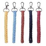 KONMAY Macrame Boho Tassels with Lobster Clasp,Keychain Pompom Tassels for Bags Charms, Purses, Cell Phones, Rearview Mirrors