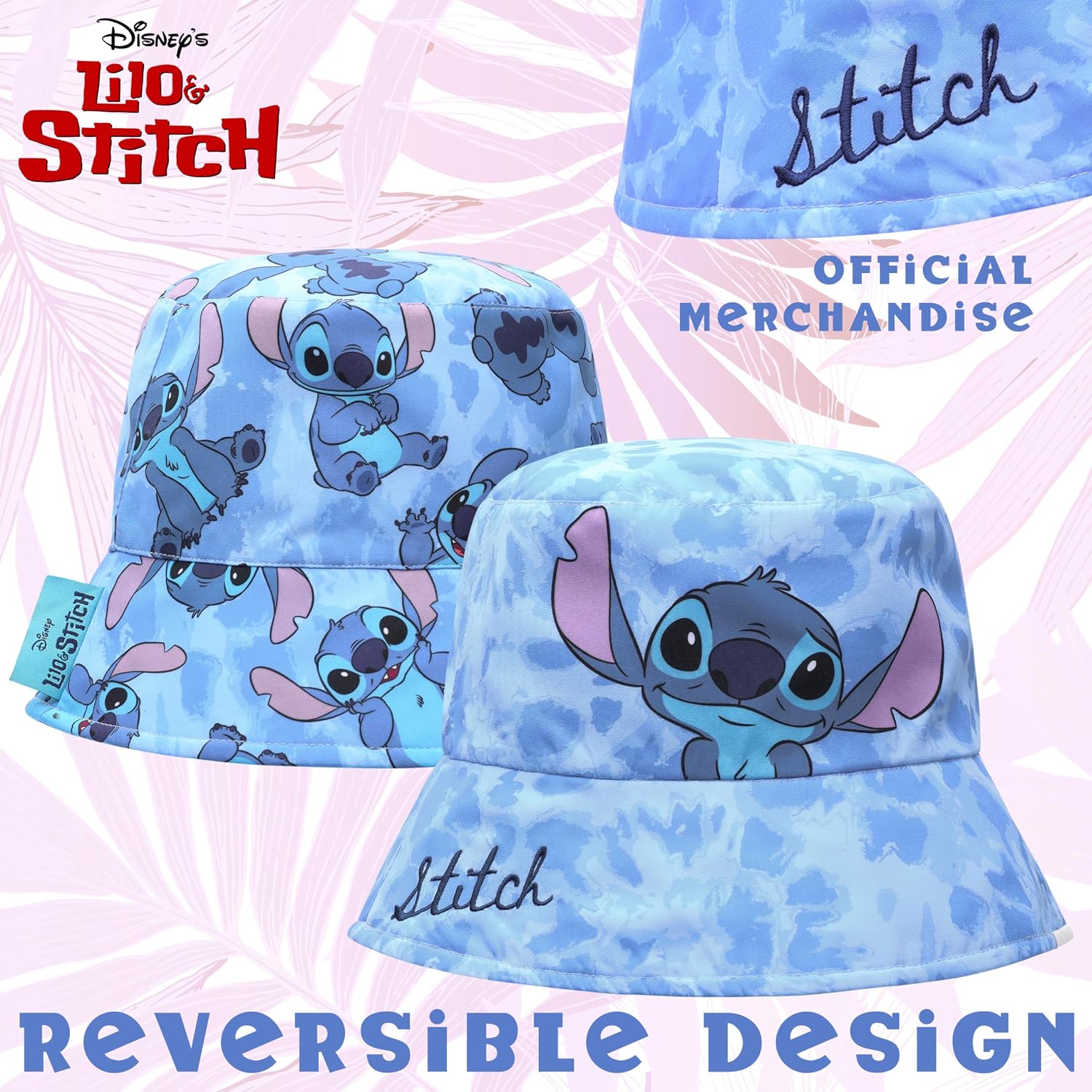 Disney Stitch Girls Bucket Hat, Sun Hat for Kids Beach Summer Vacation Essentials - Stitch Gifts for Girls