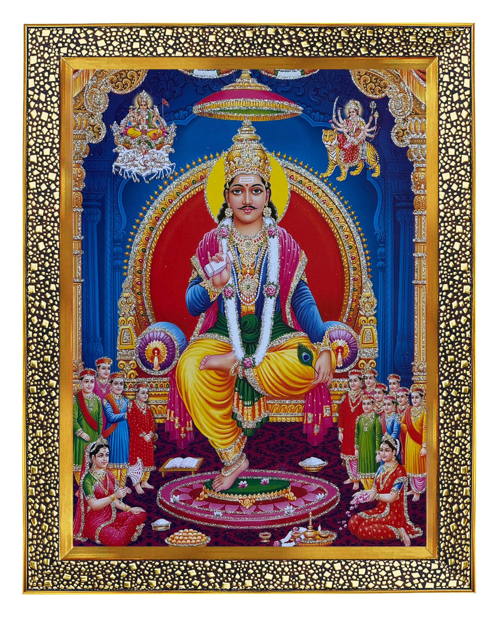 chitragupta maharaj/Chitragupt bhagwan photo frame with Unbreakable Glass for wall hanging/gift/temple/puja room/home decor and Worship